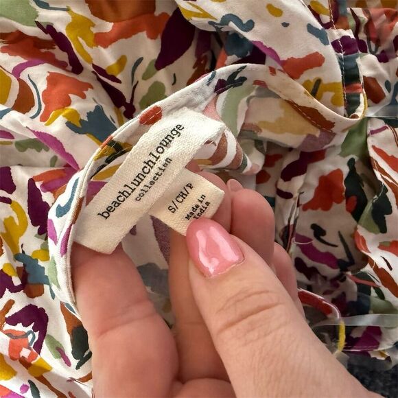 Beachlunchlounge Women's S Multicolor Wrap Midi Dress V-Neck Casual - Picture 7 of 9